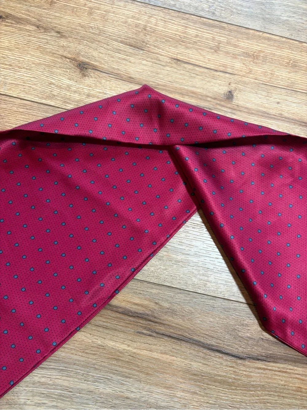 Vintage JAEGER Pure Silk Scarf Burgundy Magenta Polka Dot Long Dress Muffler